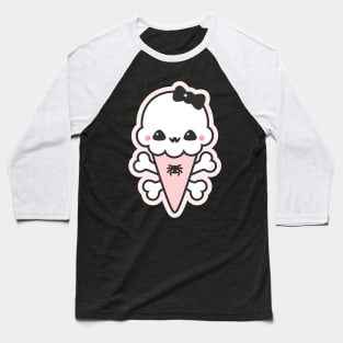 Creepy Cute Ice Cream Cone Baseball T-Shirt